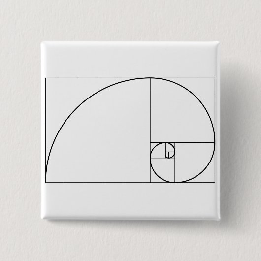 Gewundenes goldenes Verhältnis Fibonaccis Button (Vorderseite)