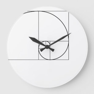 Gewundenes goldenes Verhältnis Fibonaccis Große Wanduhr