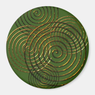 Gewundenes keltisches Symbolgold metallisch Magnet