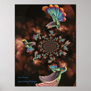 Gewundenes Kolibri-Plakat Poster