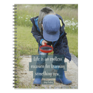 Gewundenes Notizbuch 6,5" x8.75 ", das lernt" " Notizblock