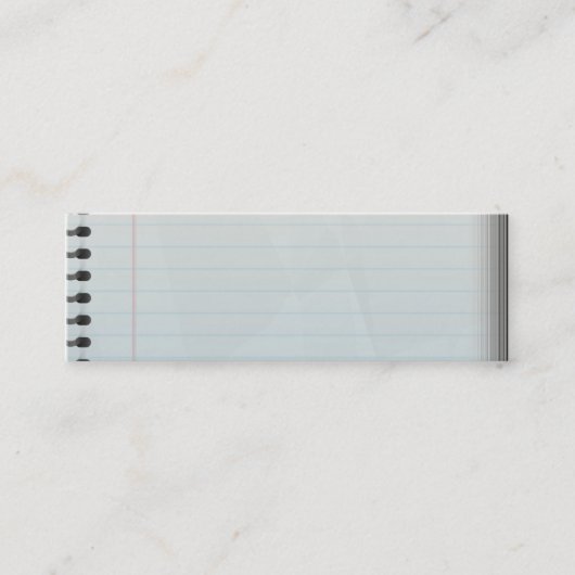 Gewundenes Notizbuch-gezeichnetes Papier Mini Visitenkarte (Vorderseite)