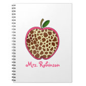 Gewundenes Notizbuch Giraffen-Druck-Apples für Notizblock (Vorderseite)