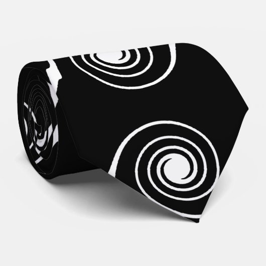 Gewundenes Strudel-Schwarzweiss-Muster Krawatte (Gerollt)