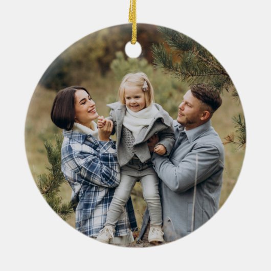 Gewürz | Einfaches Minimal Bow-Foto Keramik Ornament (Hinten)