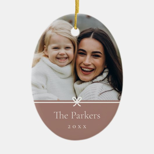 Gewürz | Einfaches Minimal Bow-Foto Keramik Ornament (Vorne)