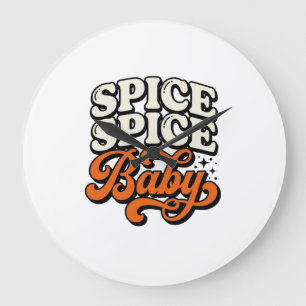 Gewürz Gewürz Baby Vintage Retro-Typografie-Shirt Große Wanduhr