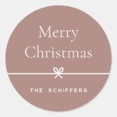 Gewürz | Modern Bow Einfache Weihnachtszeit Runder Aufkleber (Vorderseite)