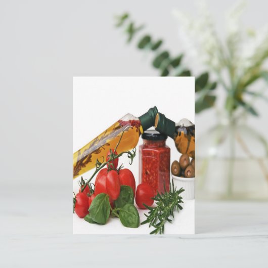 Gewürz- und Gemüsefarben | Kochgeschenk Einladung (Stehend Vorderseite)