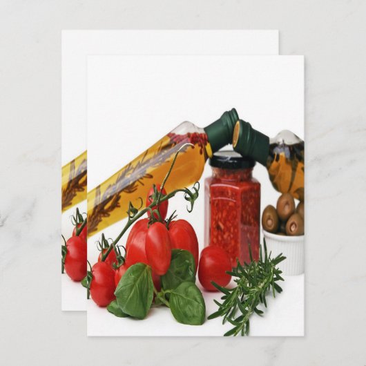 Gewürz- und Gemüsefarben | Kochgeschenk Einladung (Vorne/Hinten)