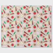 Gewürzäpfel Herbst Blume Zimt Sticks Nahtlos Geschenkpapier (Flach)