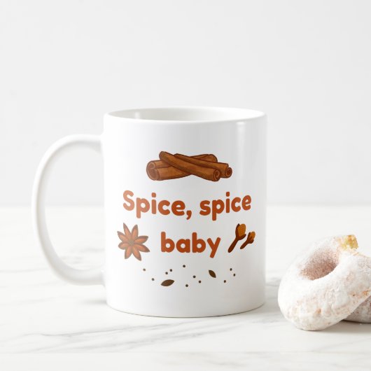 Gewürzbaby Cinnamon Star Anise Autumn Zitat Gesche Kaffeetasse (Mit Donut)