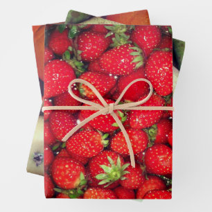 Gewürzbeere aus Rot, Birne und Orangenfrüchten Geschenkpapier Set