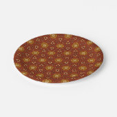 Gewürzbraun-Gelb-Masala-Muster Pappteller (Schrägansicht)