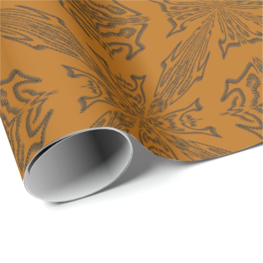 Gewürzbraune Holzkohle Grau Abstraktes Muster Geschenkpapier (Rolleneckpunkt)