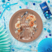 GewürzCider Orange Gold Blaue Birdcage Pappteller (Party)