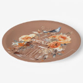 GewürzCider Orange Gold Blaue Birdcage Pappteller (Schrägansicht)