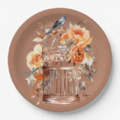 GewürzCider Orange Gold Blaue Birdcage Pappteller (Vorderseite)