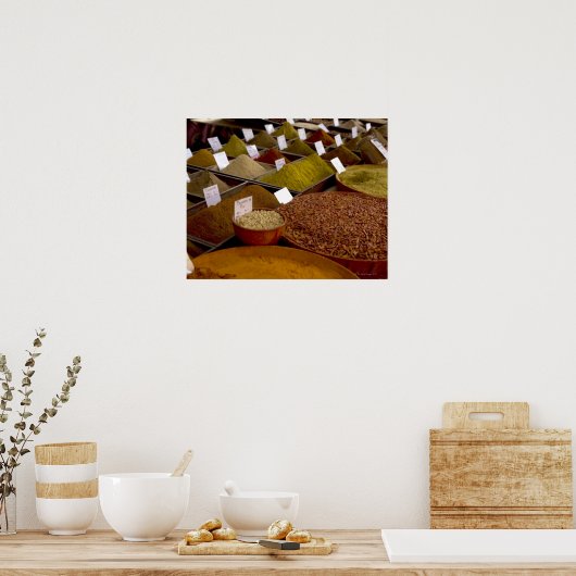 Gewürze auf dem Bauernmarkt Poster (Küche)