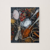 Gewürze auf Löffeln angeordnet Puzzle (Vertikal)