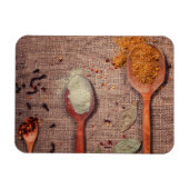 Gewürze auf Löffeln Magnet (Horizontal)