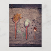 Gewürze auf Löffeln Postkarte (Vorderseite)