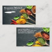 Gewürze auf Löffeln Visitenkarte (Vorne/Hinten)