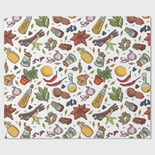 Gewürze Geschenkpapier (Flach)