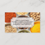 Gewürze in Zinnassen Visitenkarte (Rückseite)