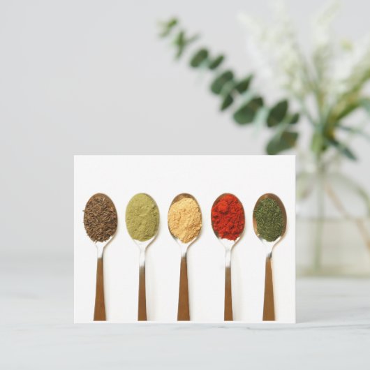 Gewürze Postkarte (Stehend Vorderseite)
