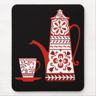 Gewürze, rote Delft, Kaffee-/Teekanne und Tasse Mousepad