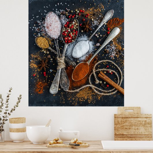 Gewürze und Gewürze Poster (Küche)