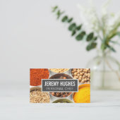 Gewürze und Kräuter in Behältern Visitenkarte (Stehend Vorderseite)