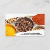 Gewürze und Kräuter in Zinnbehältern Visitenkarte (Rückseite)