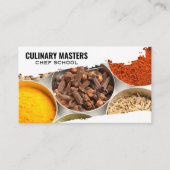 Gewürze und Kräuter in Zinnbehältern Visitenkarte (Vorderseite)