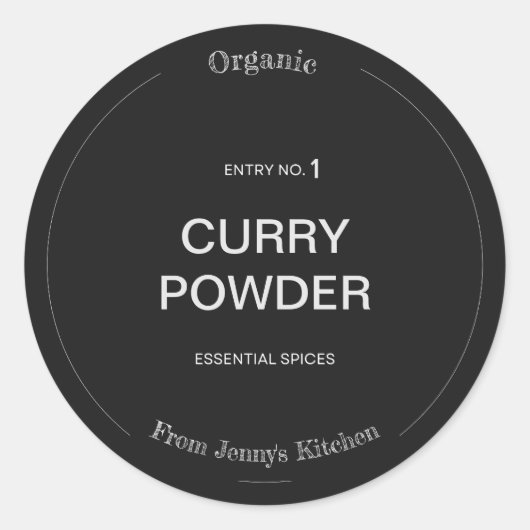 Gewürzetikett Name und Gewürz anpassen Runder Aufkleber (Vorderseite)
