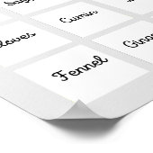 Gewürzetiketten für Koch Gourmetkoch Poster (Ecke)