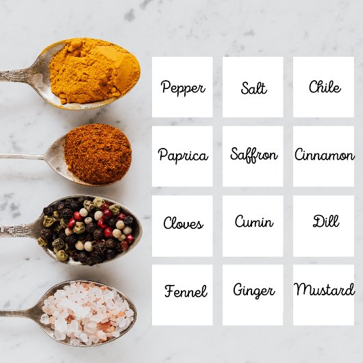Gewürzetiketten für Koch Gourmetkoch Poster