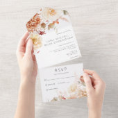 Gewürzfall Rost & Blush Boho Blumen Kein Abendesse All In One Einladung (Abreißen)