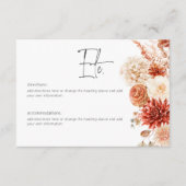 Gewürzfall Rost & Blush Boho Blumendetails Begleitkarte (Vorderseite)