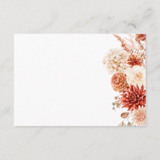 Gewürzfall Rost & Blush Boho Blumendetails Begleitkarte (Rückseite)