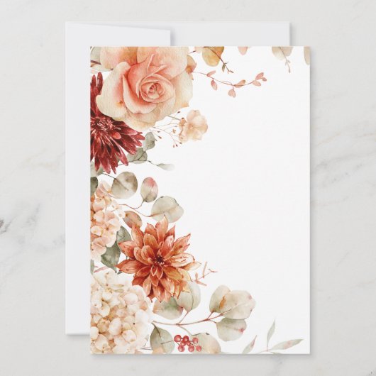 Gewürzfall Rust & Blush Boho Brautparty Einladung (Rückseite)