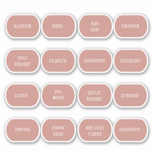 Gewürzflaschen-Etiketten Aufkleber (Vorderseite)