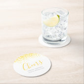 Gewürzgelbe, moderne Kunst, Aquarellabstriche Runder Pappuntersetzer (Vor Ort)