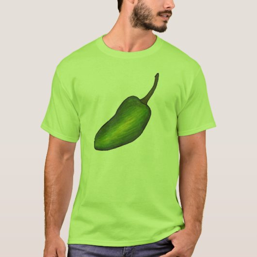 Gewürzgrün Hot Jalapeno Pfeffer Gemüsepflanze T-Shirt (Vorderseite)