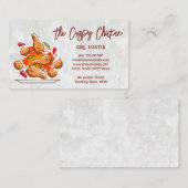 Gewürzhühner und Gewürze, die auf Tafel fallen Visitenkarte (Vorne/Hinten)