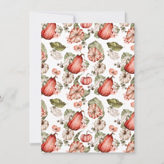 Gewürzkürbis eine kleine Kürbisdusche Einladung (Rückseite)