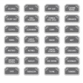 Gewürzmarken weiß auf schwarz aufkleber (Vorderseite)