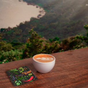 Gewürzmuster benutzerdefinierter Name schwarz Rechteckiger Pappuntersetzer