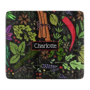 Gewürzmuster benutzerdefinierter Name schwarz Schneidebrett